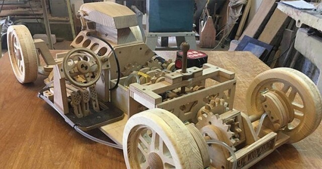 Старшеклассник создал полностью функциональную деревянную модель автомобиля с поразительной детализацией