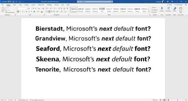 В Microsoft Office впервые за 15 лет изменится шрифт по умолчанию