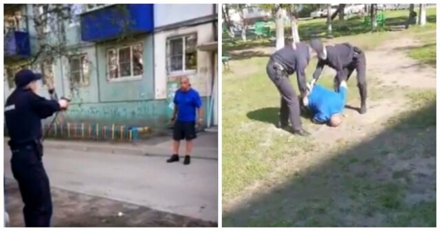 Иркутские полицейские применили оружие, чтобы обезвредить напавшего на них дебошира с ножами