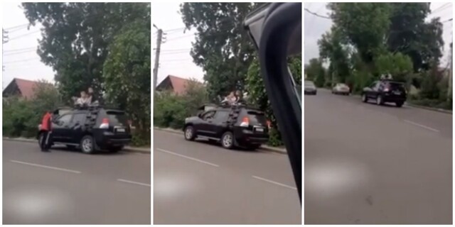 В Курске женщина прокатила троих детей на крыше автомобиля