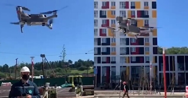 Welcome to City 17: стройплощадки Подмосковья облетают дроны и напоминают о масках и соцдистанции