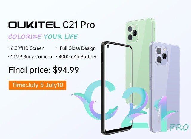 OUKITEL C21 Pro - доступный смартфон со стильным дизайном