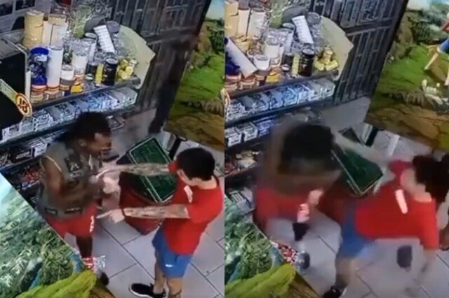 BLM по-азиатски: продавец магазина отпинал ногами чернокожего воришку, укравшего продукты