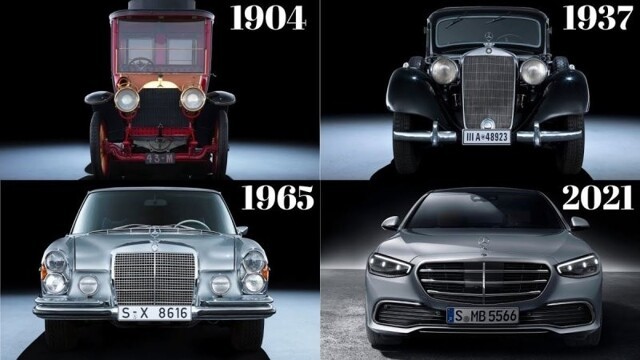 Эволюция представительских автомобилей Mercedes S-class с 1904 по 2021 год
