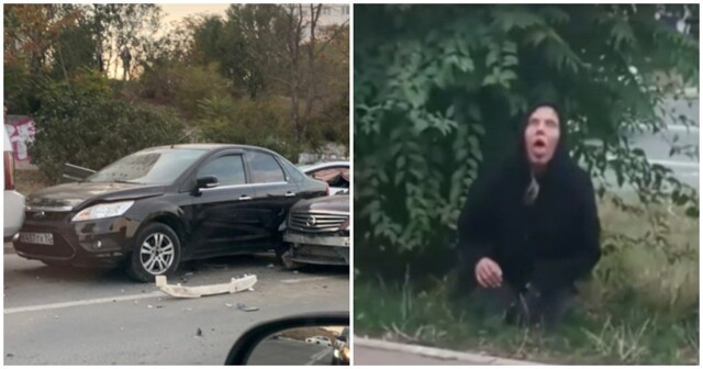 В Севастополе дама под веществами протаранила 5 авто, выползла из машины и погрузилась в транс