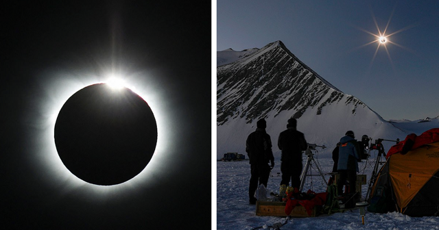 Потрясающие кадры полного солнечного затмения над Антарктидой