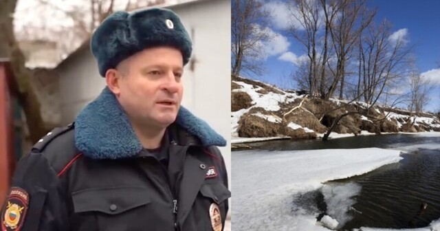 Полицейский спас ребёнка, провалившегося под лёд в Липецкой области