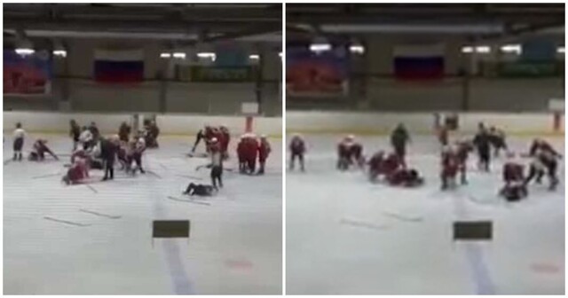 Юные новокузнецкие хоккеисты устроили массовую драку на льду