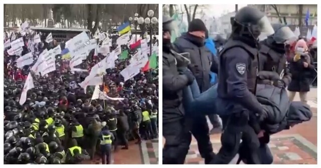 Протестующие в Киеве штурмуют здание Верховной Рады