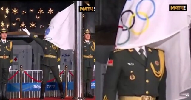 Дисциплина превыше всего: китайца накрыло флагом на церемонии награждения, но он и ухом не повел