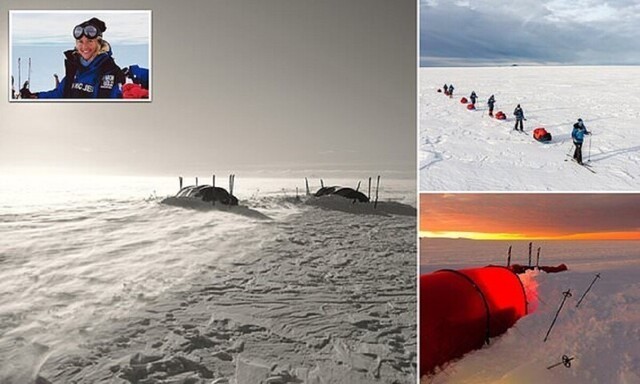Участницы экспедиции на Северный полюс провели тренинг на гигантском леднике