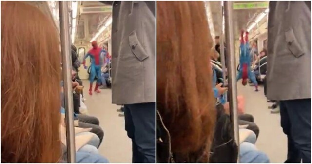 Человек-паук прокатился в московском метро