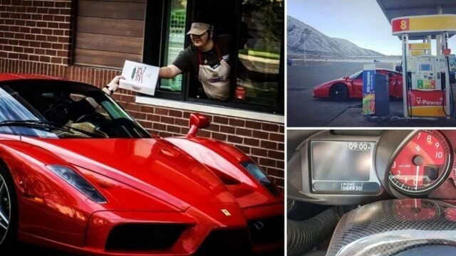 От покупки пончиков до перевозки шин — этот Ferrari Enzo за 4 миллиона долларов проехал 145 000 километров
