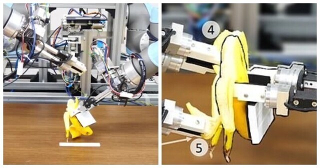 Японцы разработали робота, который умеет чистить бананы