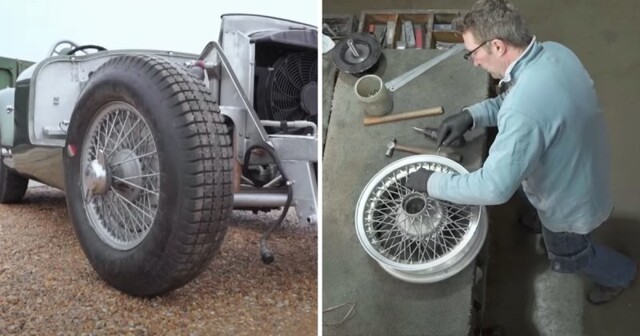 Как изготавливают спицованные колёса на заказ для классического гоночного автомобиля