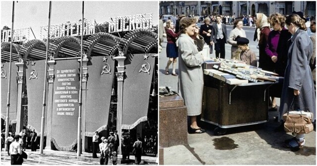 Фотопутешествие по Москве 1950-х: тогда и сейчас