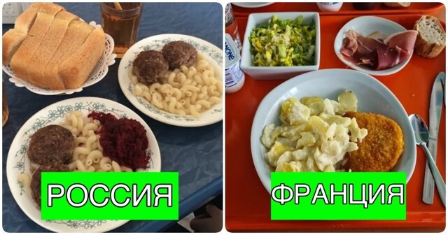 Как выглядят школьные обеды в разных странах