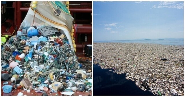 Малая часть огромного скопления мусора в Тихом океане