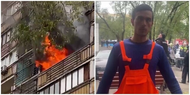 В Чертаново мужчина залез на 7 этаж, чтобы спасти женщину из пожара, но оказалось, что она хотела сгореть