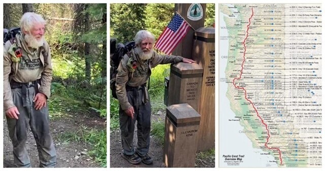 Американский дедушка преодолел маршрут Тихоокеанской тропы протяженностью 4270 км