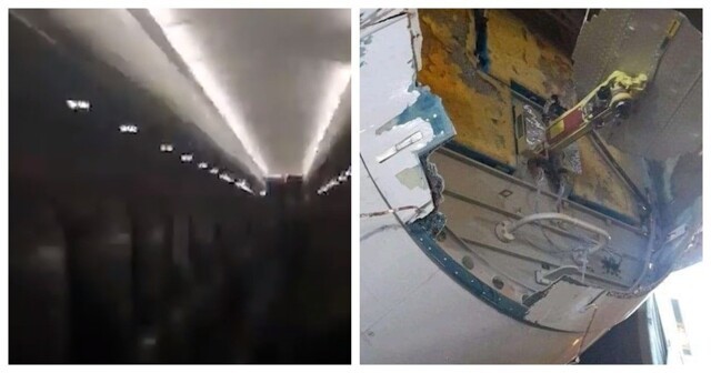 Страшные кадры из самолёта, попавшего в зону турбулентности