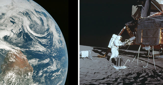 20 редких фотографий с высадки на Луну из архивов NASA