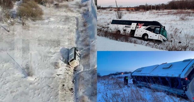 Автобус с вахтовиками улетел в кювет в Хабаровском крае. Есть погибшие