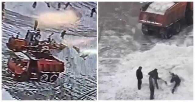 В Гатчине коммунальщики засыпали ребёнка горой снега