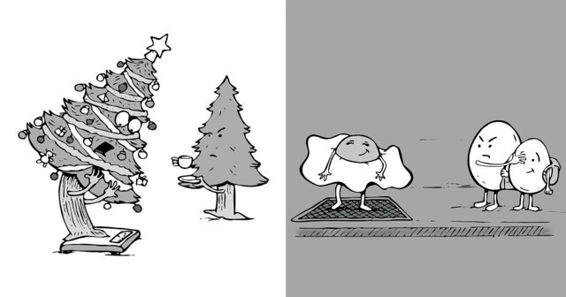 17 забавных чёрно-белых иллюстраций от чилийского карикатуриста, которые умеет видеть необычное в обычном