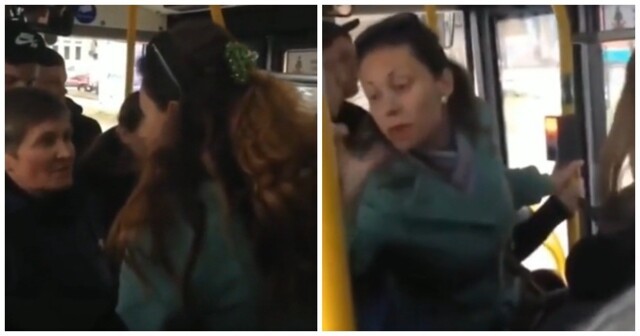 "Что ты меня толкаешь?": дамочка устроила скандал в автобусе