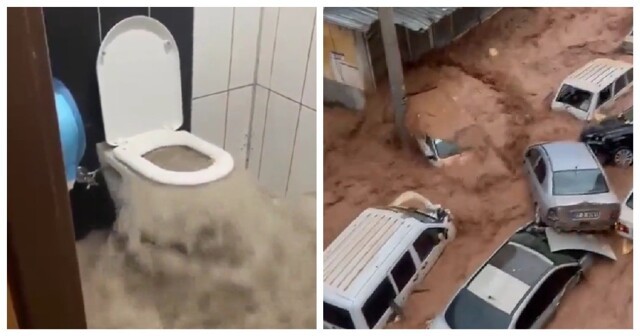 Мощное наводнение в Турции попало на видео