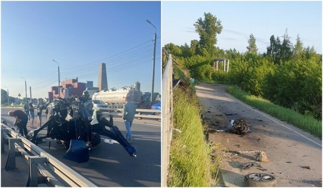 Авария дня. От BMW осталась только груда запчастей, но водитель выжил