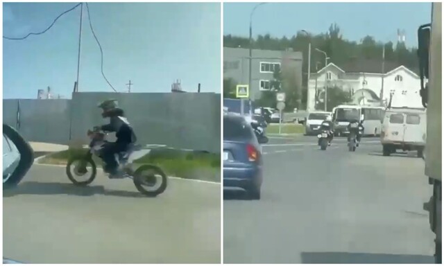 Погоня мотополиции за школьником на питбайке в Зеленограде