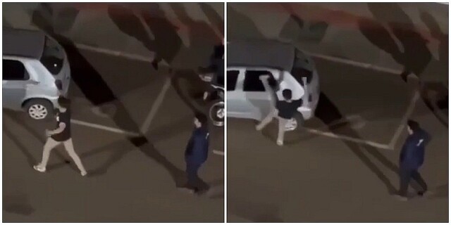 Вымещение злобы на припаркованном автомобиле