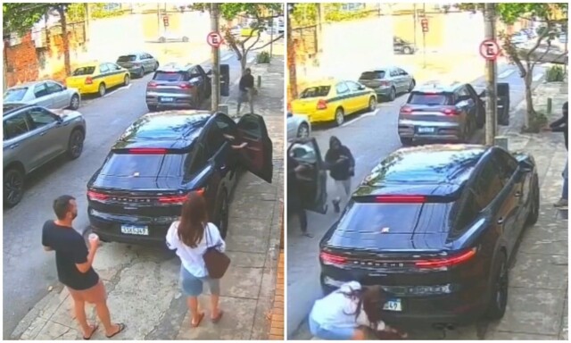 Попытка угона автомобиля Porsche в Бразилии