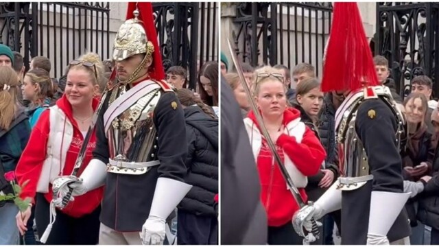 Королевский гвардеец рявкнул на туристку, которая хотела с ним сфотографироваться