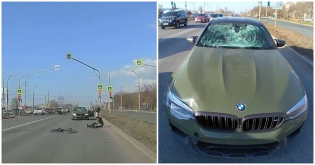 Водитель BMW проскочил на красный и сбил велосипедиста в Тольятти