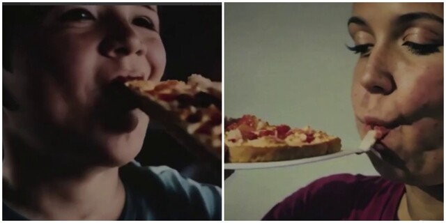 Психоделическая реклама пиццы от нейросети