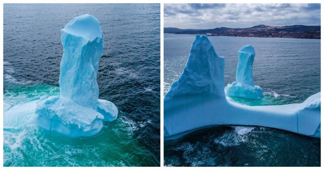 Житель города Дилдо нашёл айсберг в форме гигантского пениса