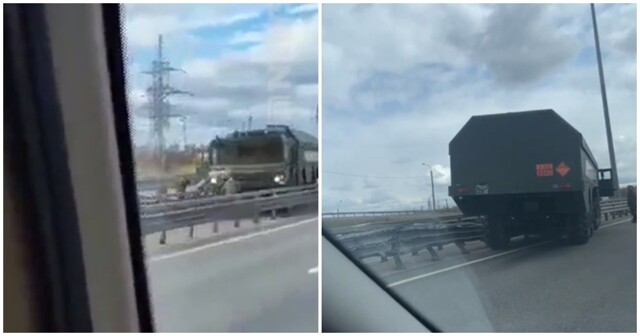 В Петербурге ракетный комплекс "Искандер" протаранил дорожное ограждение