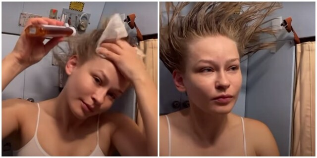 Актриса Юлия Пересильд показала, как мыла голову в космосе