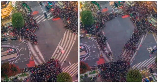 Как выглядит самый загруженный пешеходный переход