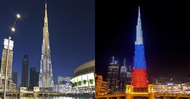 Самое высокое здание в Дубае осветили цветами флага РФ в честь Дня России, и часть комментаторов захлебнулась от злости