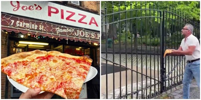 Активист забросал администрацию Нью-Йорка пиццей