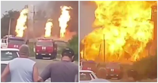 Мощный взрыв на заправке в Казахстане попал на видео