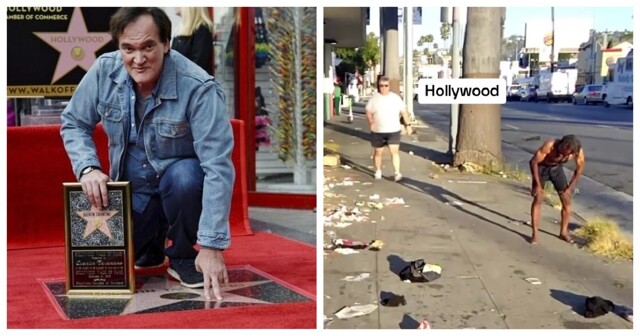 Настоящая «Аллея звёзд» в Голливуде попала на видео: с мусором, бомжами и неадекватами