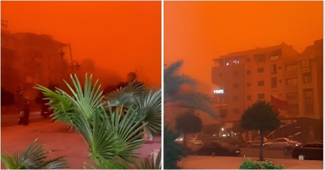 Песчаная буря в Марракеше превратила город в Марс