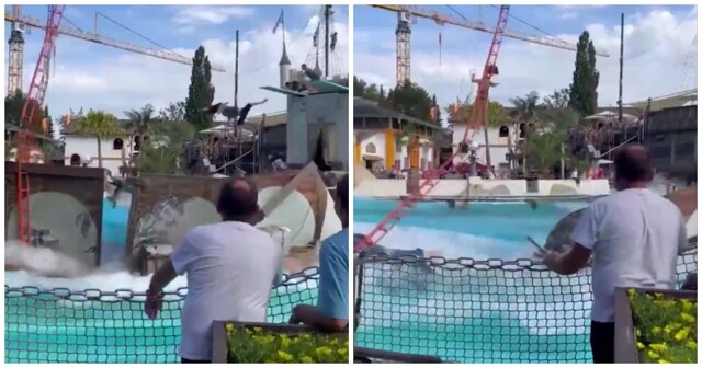 В крупнейшем парке развлечений Германии обрушилась конструкция для прыжков в воду