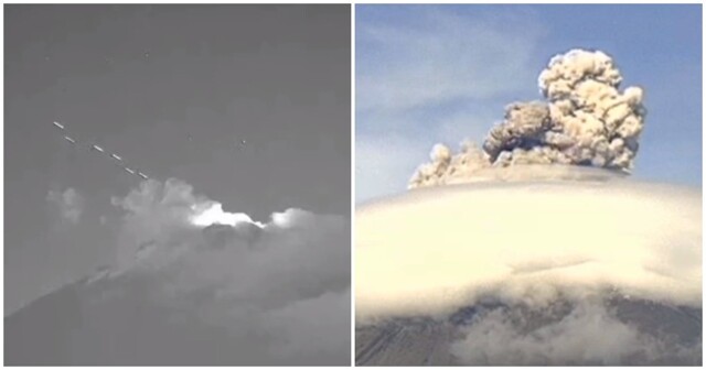 Над мексиканским вулканом Попокатепетль вновь заметили неопознанные летающие объекты