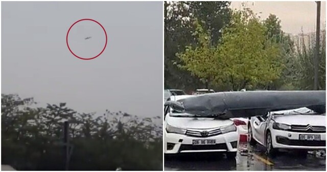 Подвесной топливный бак истребителя F-4 рухнул на парковку в Анкаре